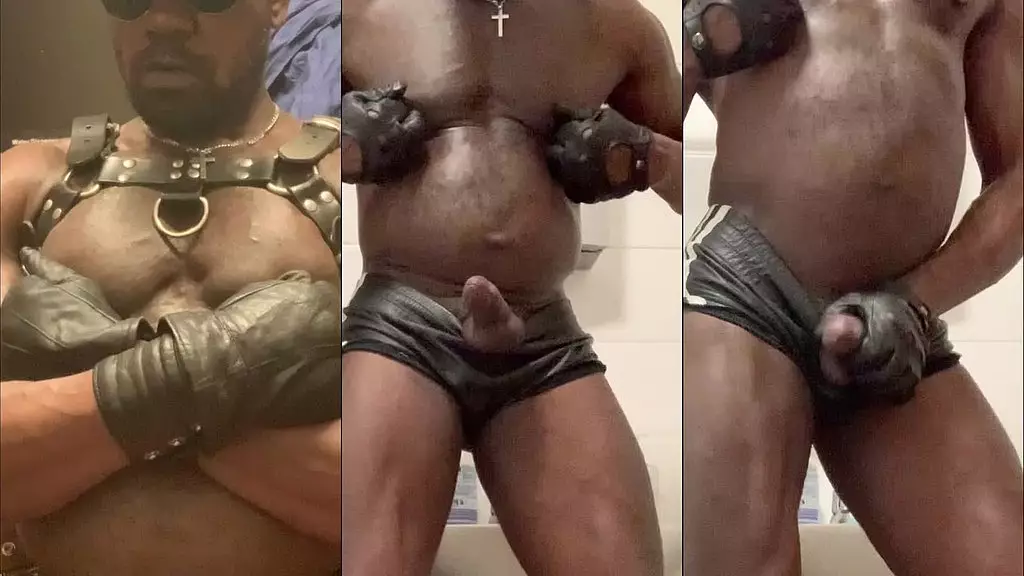 black bodybuilder filthy titplay & bbc heavy deload