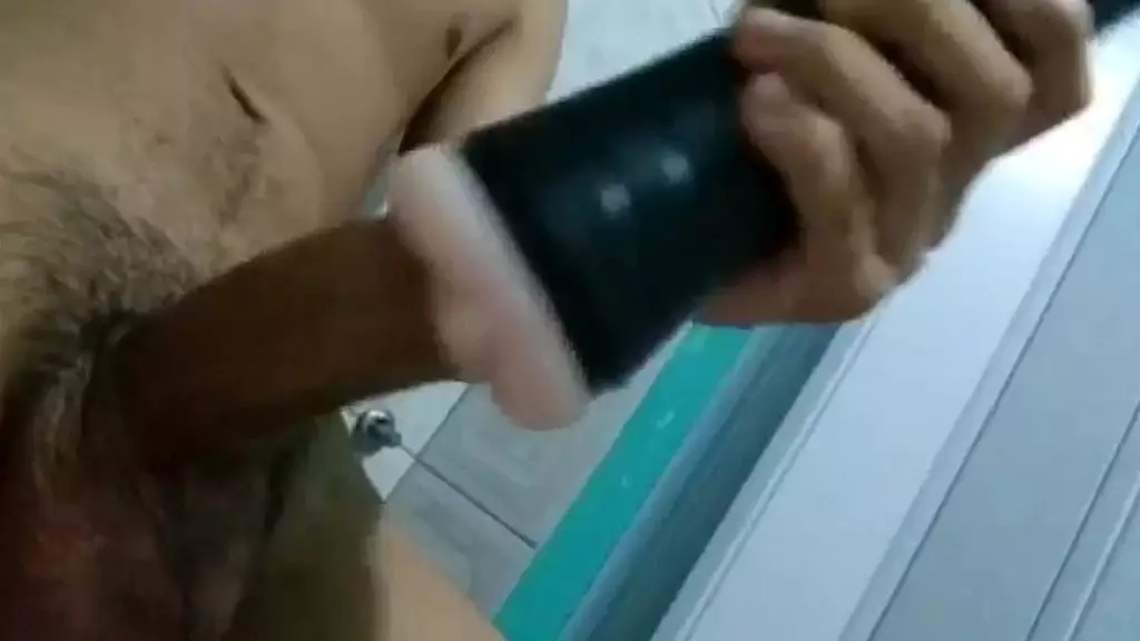 horny fit guy fucks his fleshlight