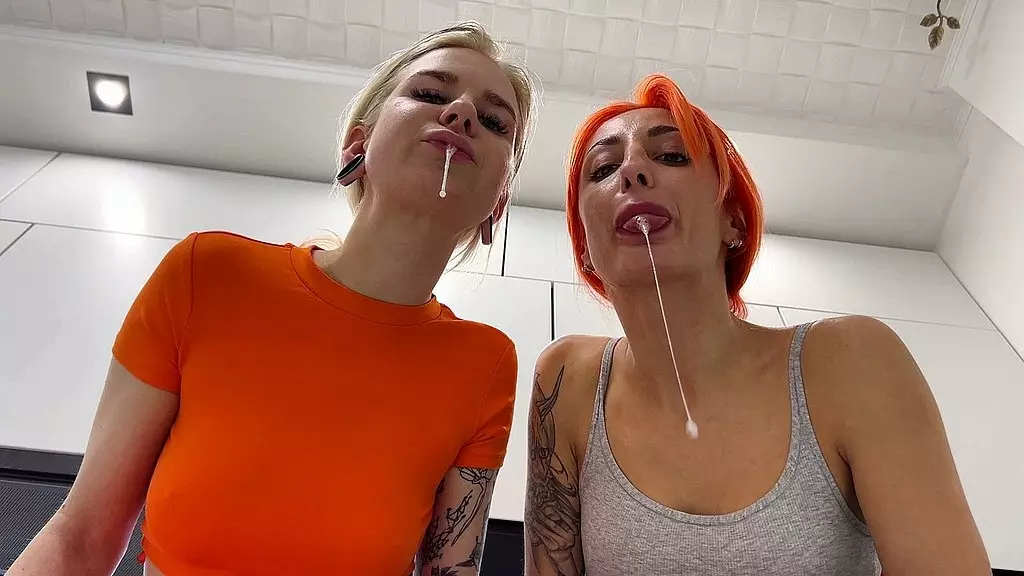 trashy girls pov double spitting femdom