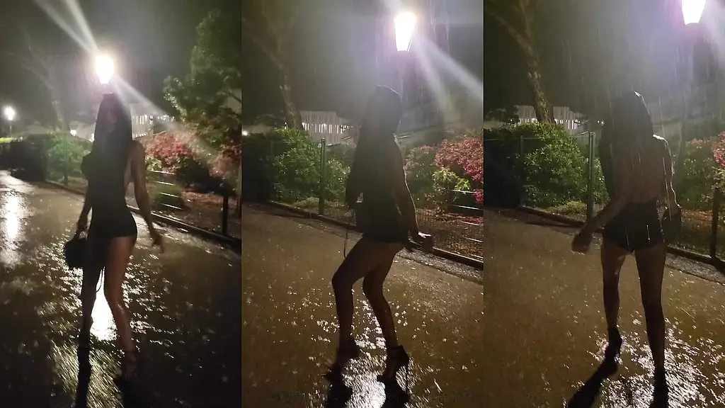 dancing in the rain ..kisses and hugs