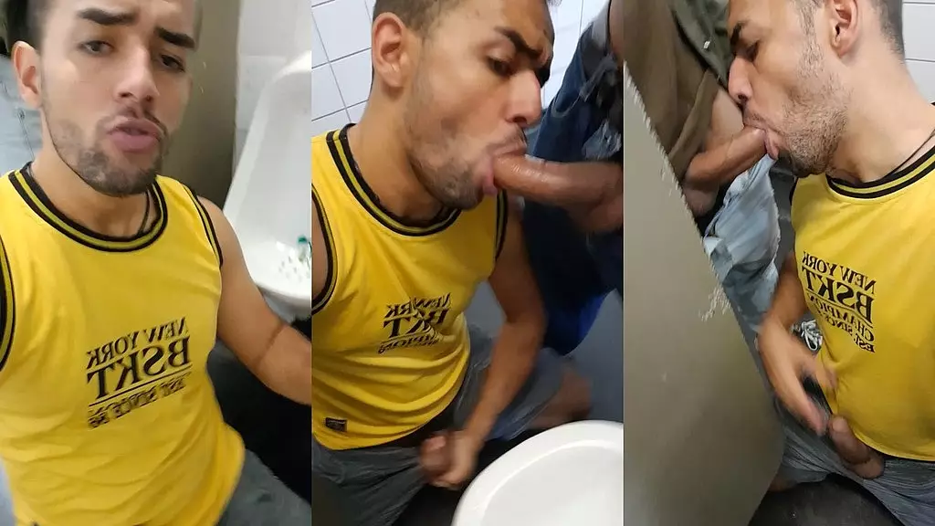 mamando pica feito picole no banheiro do tampo, que delicia cheiro de rola de macho.