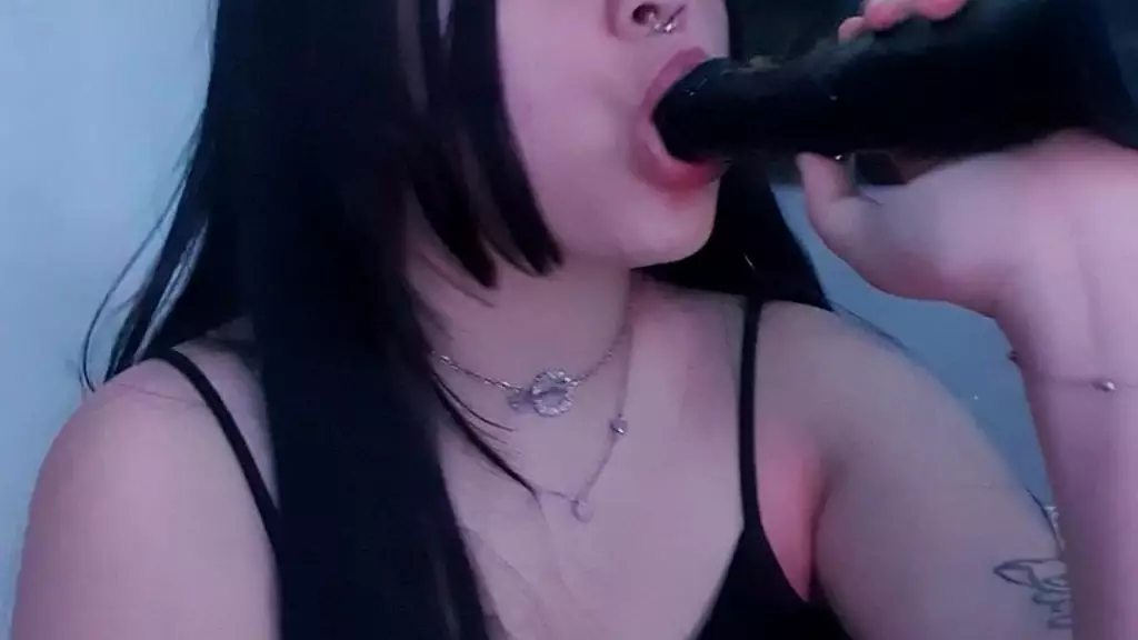 sucking my dildo very hot