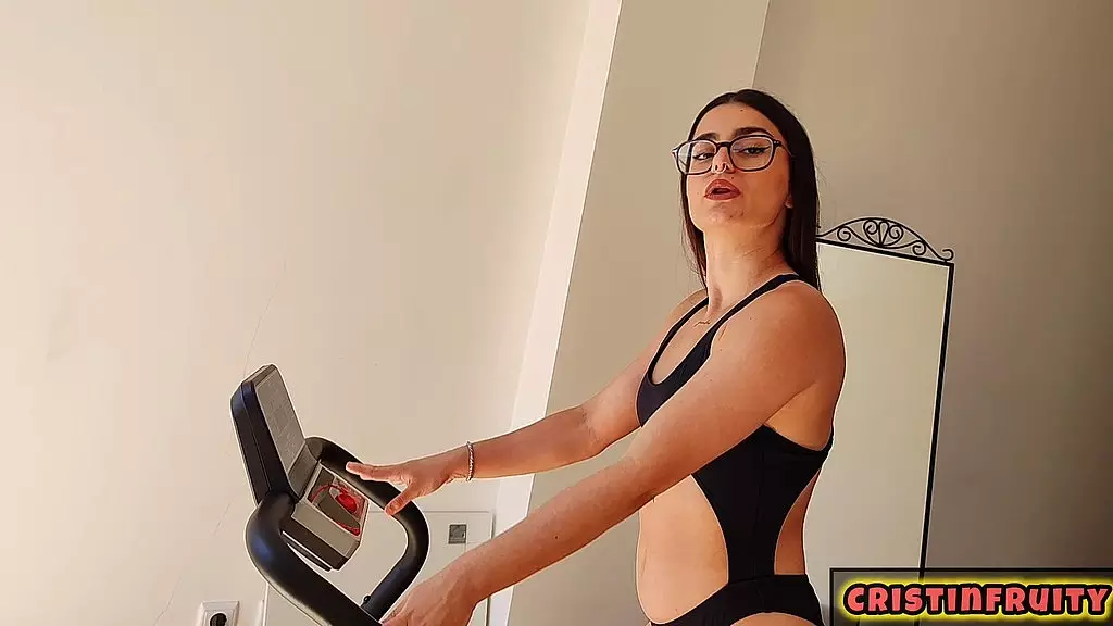 walking on my treadmill barefoot black bikini fetish