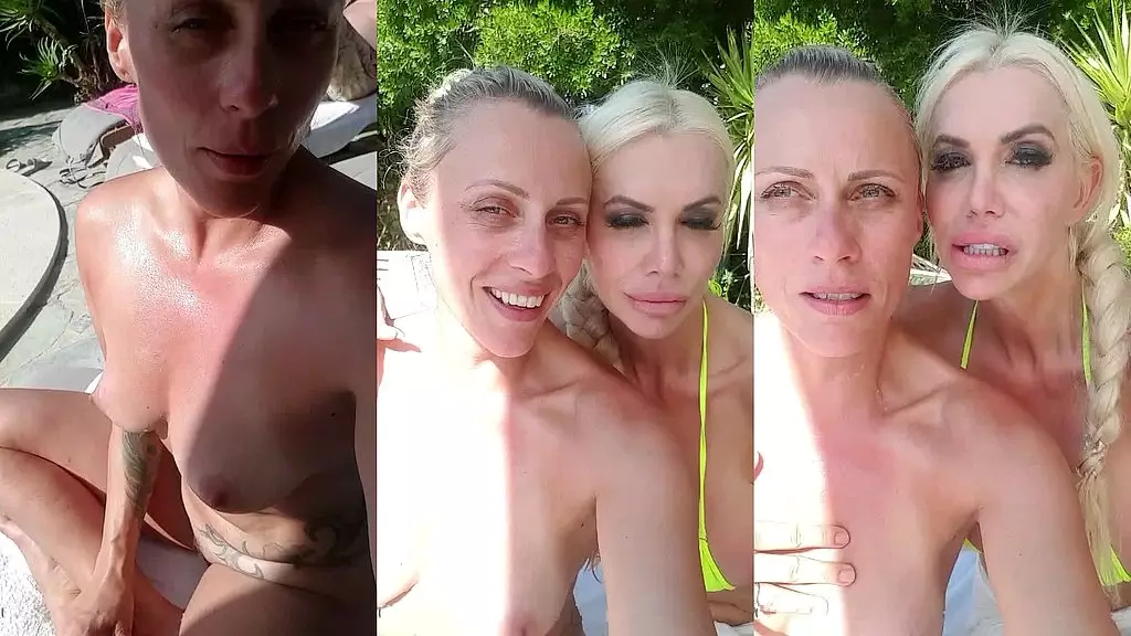 does anyone want to join us? 6 horny pornstars beside the pool...