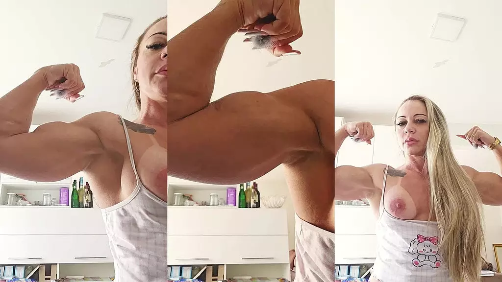 flexing biceps