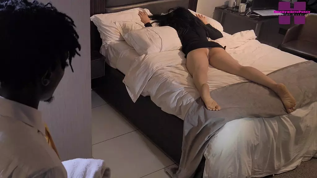 safe for work. watch as a black hotel waiter fucks a white beautiful skin client