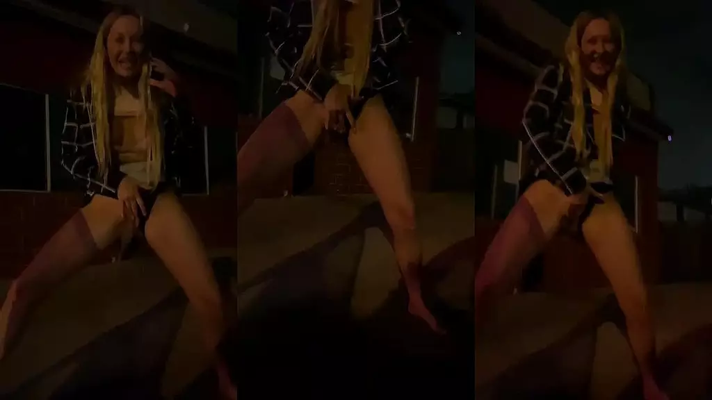 slutty girl peeing standing up