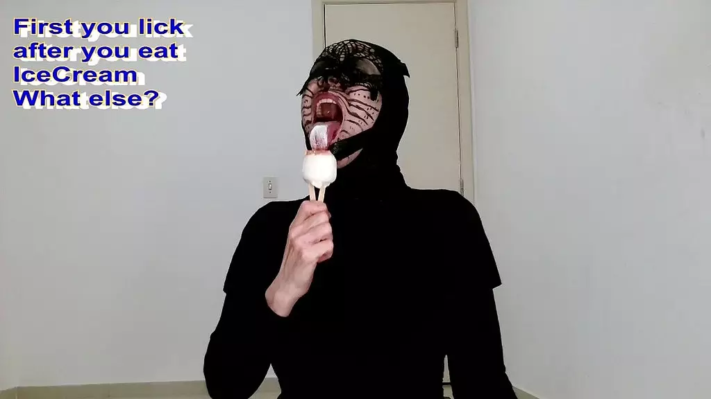 first you lick after you eat as ice cream