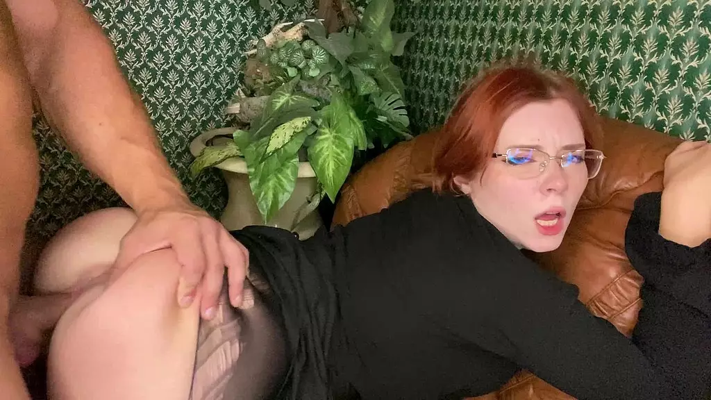 horny teacher deepthroat student dick, rough fuck and gets cum on glasses