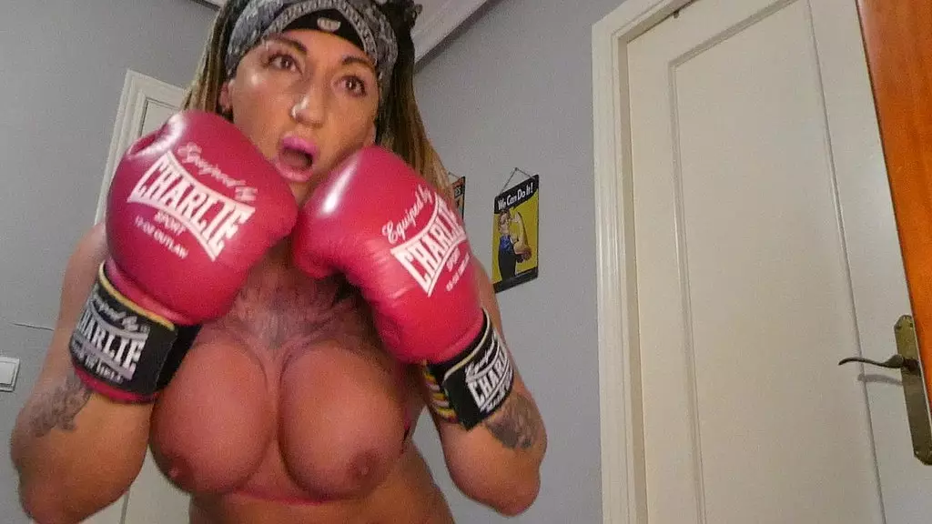 horny video call boxing with a fan