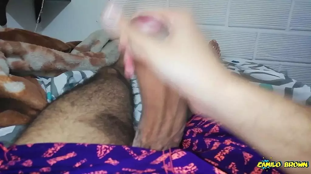 big cock jerking off in my sport pants and eating my cum - camilo brown